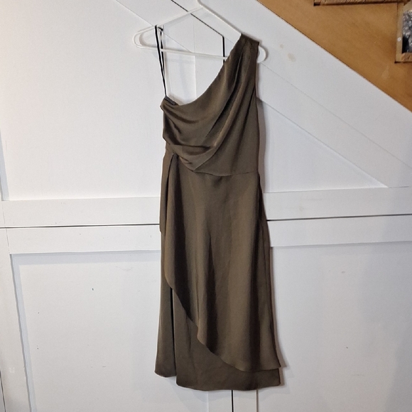 Sachin + Babi One-Shoulder Olive Dress